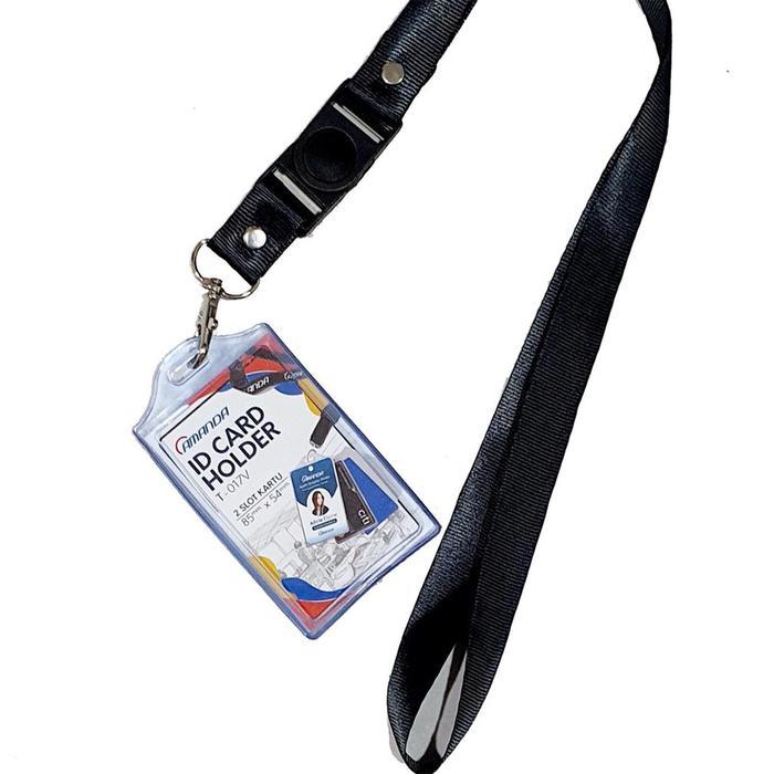 NAME TAG ID CARD TEMPAT KARTU TALI LANYARD POLOS BISA UNTUK FLASH BCA EMONEY BRIZI KARTU