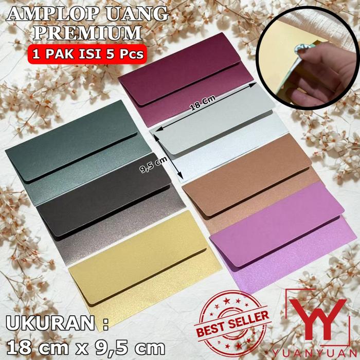 TERLARIS [ ISI 5 PCS ] Amplop Uang | Vintage | Amplop Luxury | Amplop Berwarna | JASMINE | FANCY | M