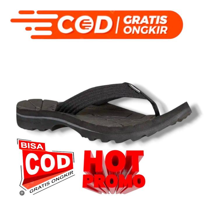Sandal Jepit Eiger Anti-Selip untuk Pria dan Wanita dengan Tali yang Kuat dan Adjustable - Hitam/Cok
