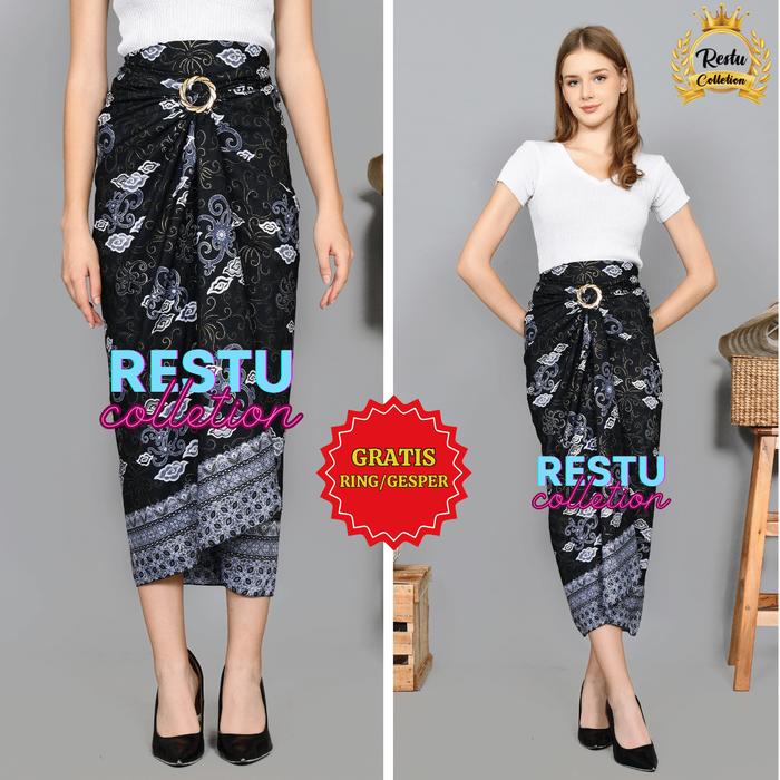 Rok Lilit Warp Skirt Serut Songket Jumputan Batik Panjang Wanita Bawahan Kebaya Kondangan Nikahan Wi