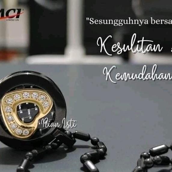 Pendant Rura Heart Black Diamond Mini Kalung Kesehatan MCI Original