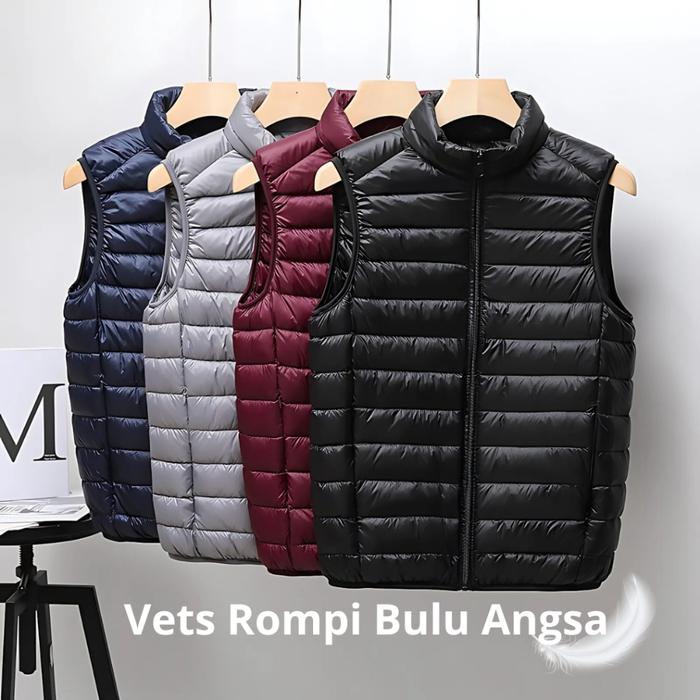 TERLARIS Down Vest Pria Wanita  Rompi Stylish Bulu Angsa Asli Travel Outdoor Casual Anti Dingin Supe