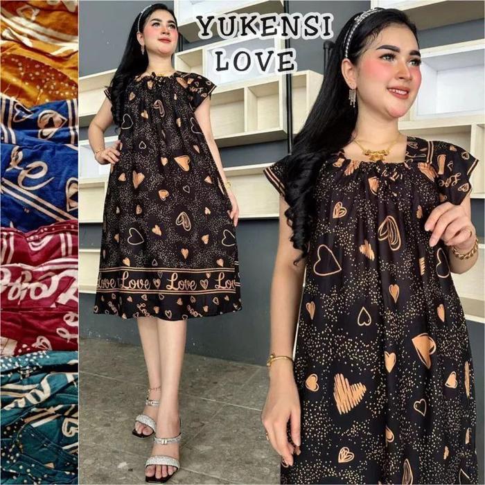 Nawacita Daster Yukensi Dress Fuji Gaun Malam Baju Tidur Rayon Adem Busui Karet Dada Nyaman