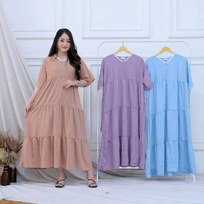 daster polo linen masa kini susun Dress