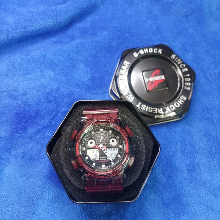 GShock GA100 merah Jelly GA-100 G-Shock