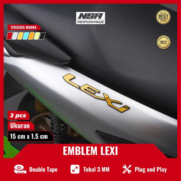 NSA 2PCS EMBLEM LEXI LOGO TIMBUL YAMAHA LEXI BUKAN STIKER LEXI KEREN EMBLEM MOTOR STICKER YAMAHA LEX