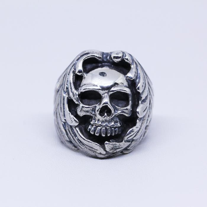 Cincin Pria Tengkorak Sayap Sterling Silver 925 Asli Macho Keren