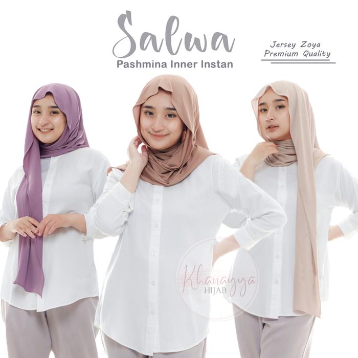 Salwa Hijab Instan Phasmina Jilbab Kerudung Pashmina Inner Instant Oval Jersey Premium Zoya Muslim S