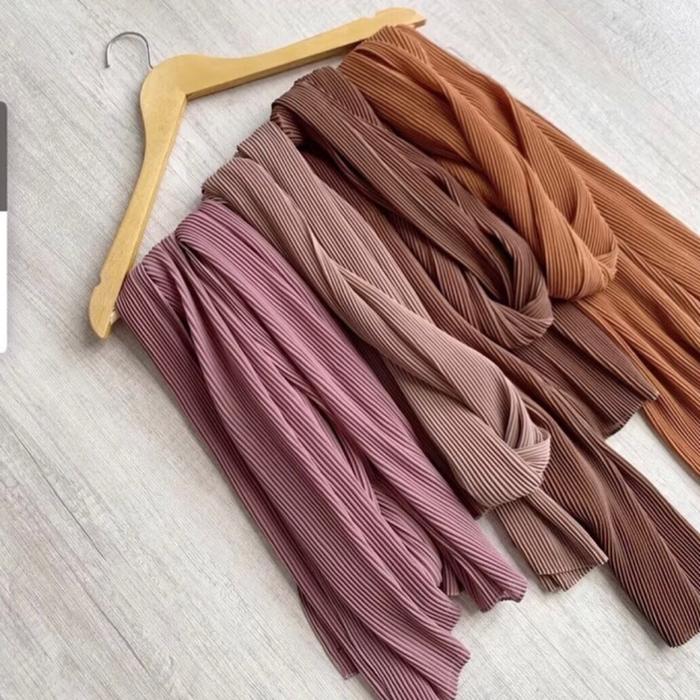 Pashmina Pleats premium by gone gani warna sandstone