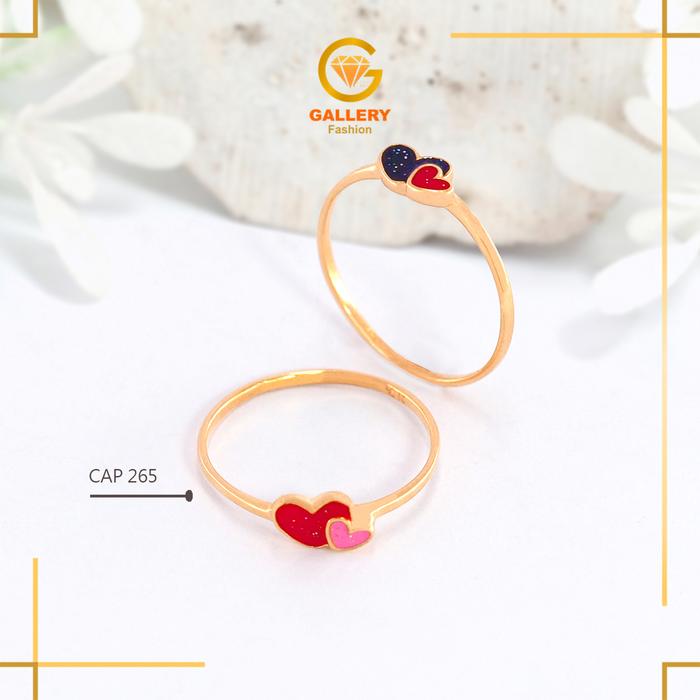 Cincin Emas Anak Double of Love kadar 6K/300 dan 8K/375 Galeri Fashion Gemilang CA 265