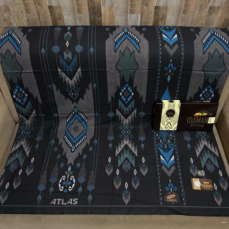 Atlas Idaman Harmoni Kembang 555 BHS Sarung Putih Muslim Dewasa Kain Tenun Katun Sutra Promo Ramadha