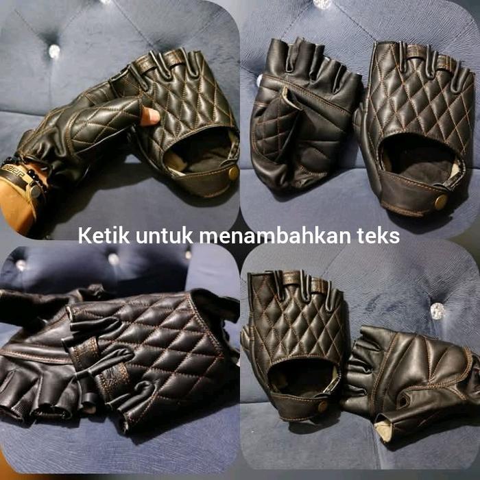 SARUNG TANGAN KULIT ASLI HALF FINGER MODEL HN KEREN