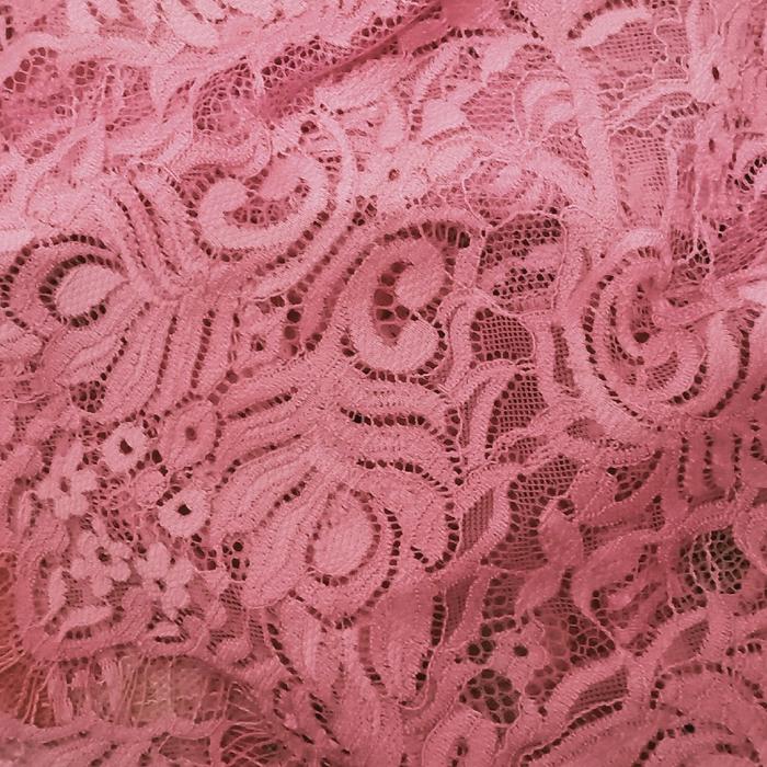Kebaya Kain Semi Prancis Motif Bunga Warna Dusty Pink