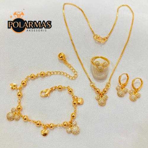 Set Perhiasan Anak Lapis Emas - Perhiasan Anak - 1 Set Aksesoris Costume