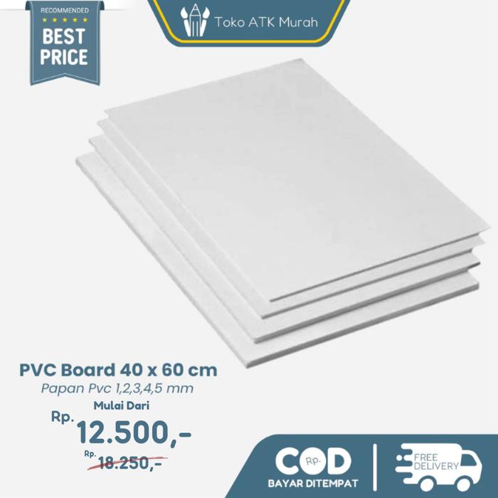 Papan PVC Foam Board 40x60 cm Tebal 1mm / 2mm / 3mm / 4mm / 5mm