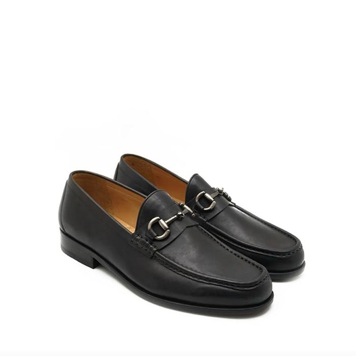 Preloved MONACO black Sepatu Kulit Loafers Pria By Mario Minardi | size 40
