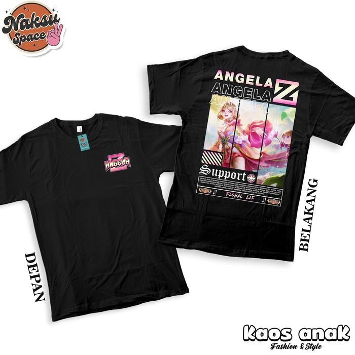 KAOS STREETWEAR ANAK BAJU MLBB SKIN ANGELA BAJU ANAK UNISEX COMBED 30S