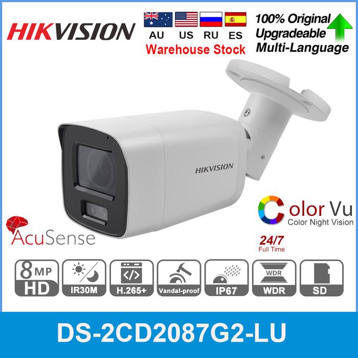 Hikvision IP Camera 4K 8MP Bullet DS-2CD2087G2-LU ColorVu Network