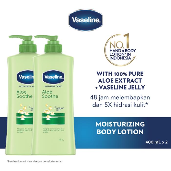 Vaseline Lotion Intensive Care Aloe Soothe 400ml Twinpack