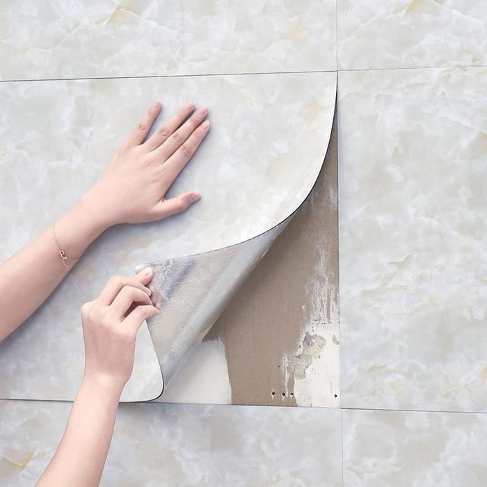 [Alumunium Foil] Wallpaper dinding VINYL Marble 30 x 60 cm /  Lantai Vinyl Keramik Marbel Granit / S