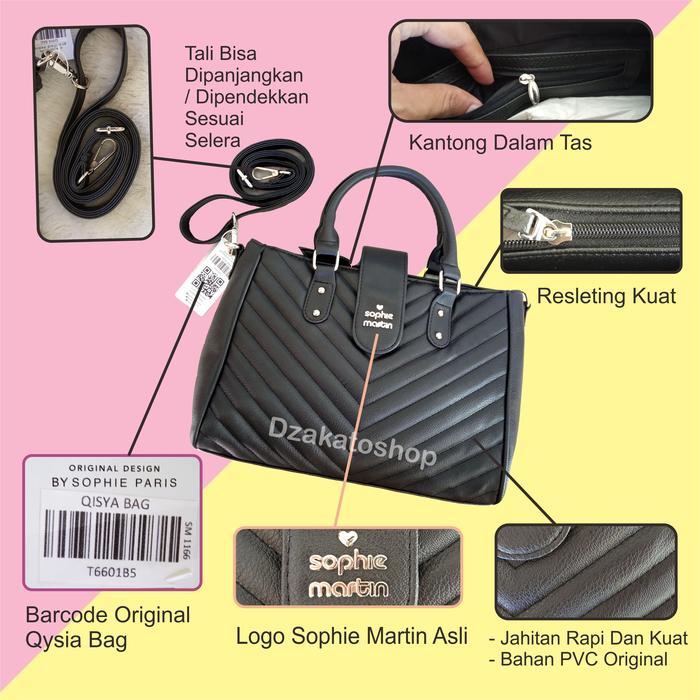 Tas Kerja Jinjing Tenteng Bahu Wanita Shopie Martin Paris Qisya Grey dan Black Promo Terbaru 2022 Ke