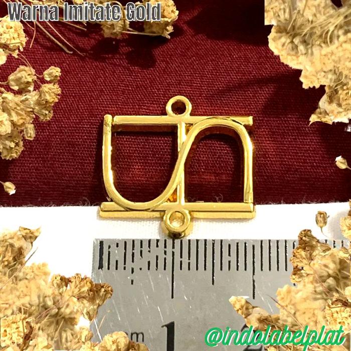 Label Plat Hijab Alloy Custom Ukir Huruf/ Alphabet/ Logo Fashion Label Merk Gamis/ Label Tas/ Label 