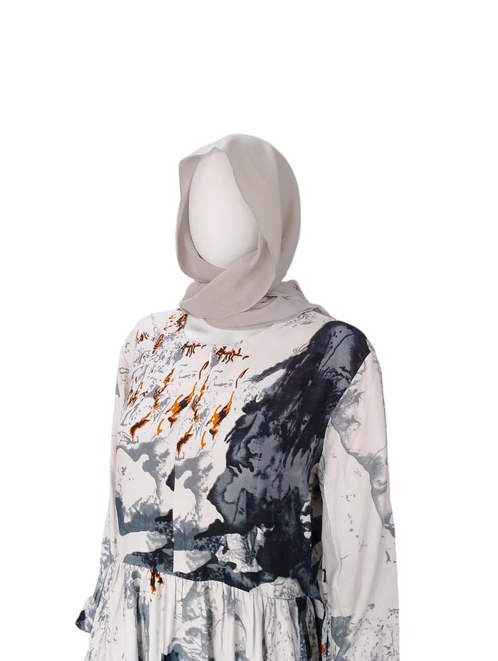 MENARIO Gamis Abstract Dress Rayon Premium Casual Formal All Size