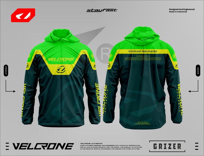 JACKET WINDBREAKER GRIZER SERIES VELCRONE/JACKET VELCRONE/JACKET WATERPROOF CUSTOM