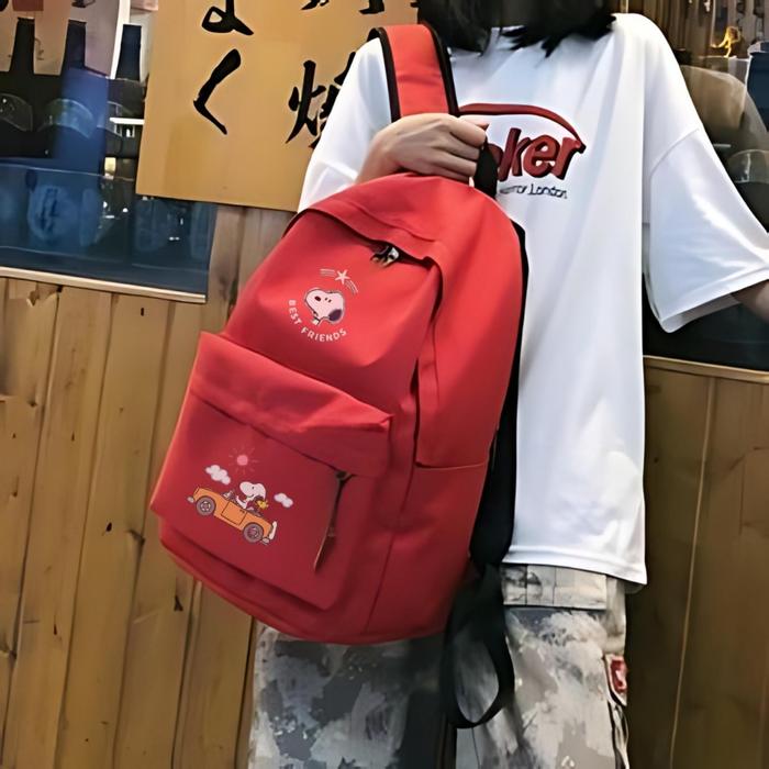 Tas Wanita Ransel Sekolah Tas Kuliah Tas Gemblok Snoopy