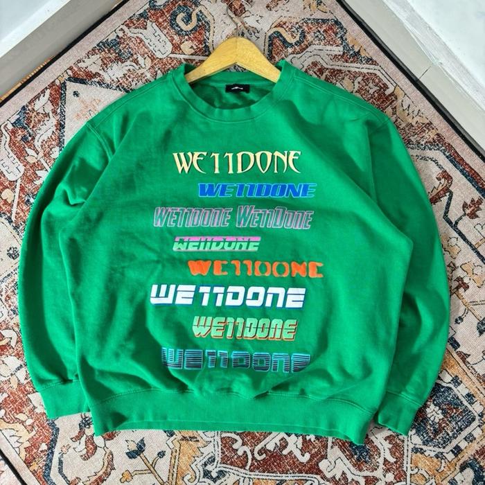 CREWNECK WELLDONE HIJAU SECOND SIZE XL