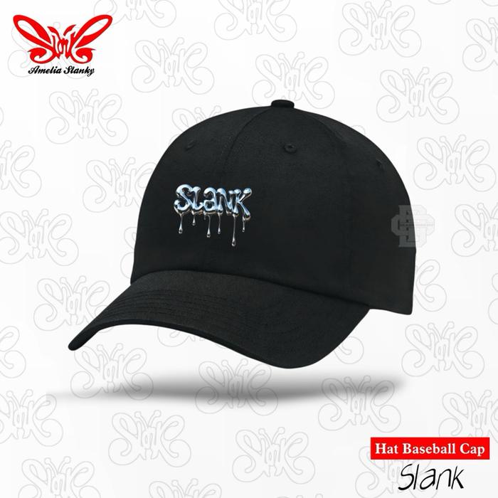 Topi Baseball Pria Wanita - Topi Baseball Slank Logo Slank Liquid -  Unisex Hitam Premium