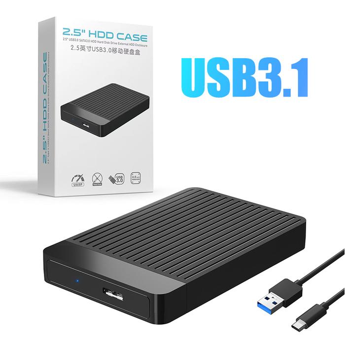 2.5'' HDD Case Type C External Hard Drive Case SATA to USB 3.1 HDD