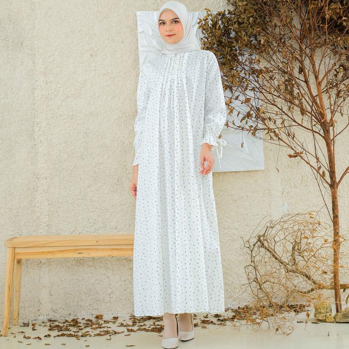 RILLEY - Gamis Wanita Arvella | Gamis Wanita Motif Bunga | Gamis Wanita Bahan Poplin