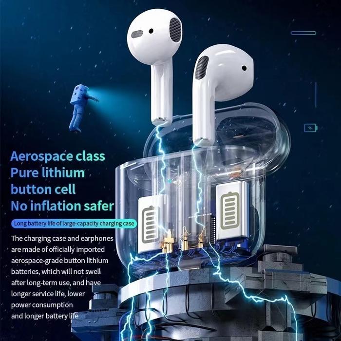 TWS Pro 4 Headset Bluetooth Olahraga Tahan Air Wireless Earphone Bluetooth Fidelitas Tinggi Handset 