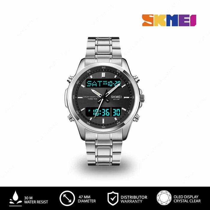 SKMEI 2049 Original Jam Tangan Pria Dual Time Rantai Casual Tahan Air
