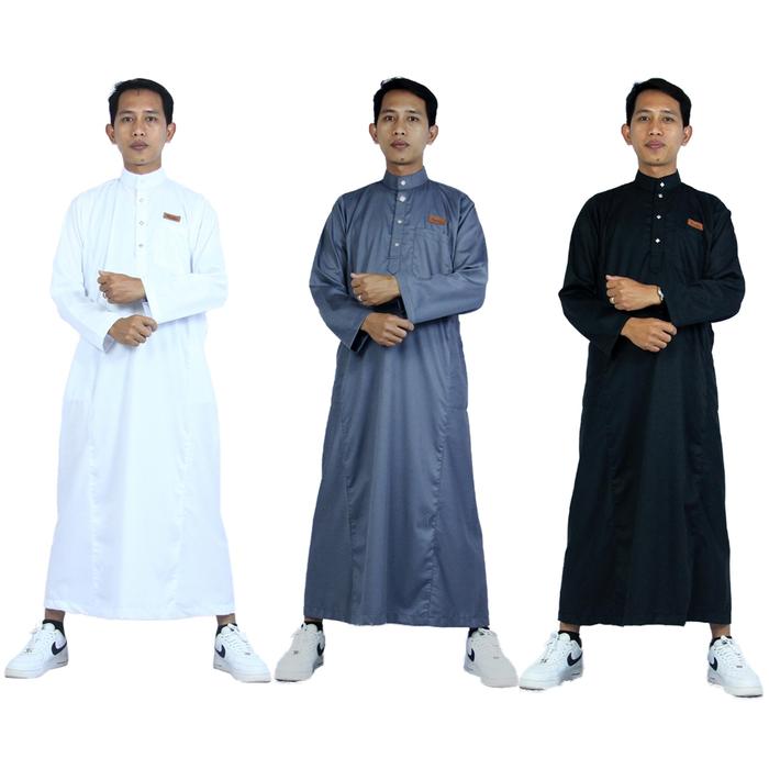 Kawika Baju Jubah Gamis Pria Dewasa Slimfit Jumbo Lengan Panjang Saku Depan Mewah dan Elegan Bahan K