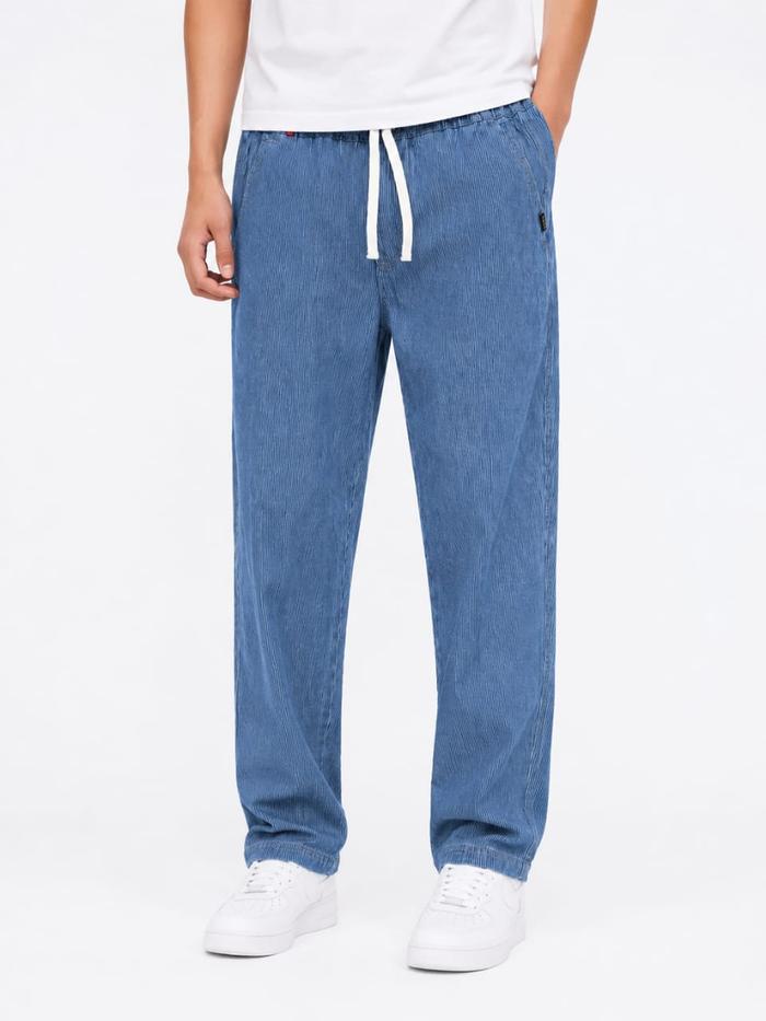 CARDOVA Celana Loose Pants Pria Denim Stripe Motif Salur Kecil Kekinian Celana Panjang Cowok Premium