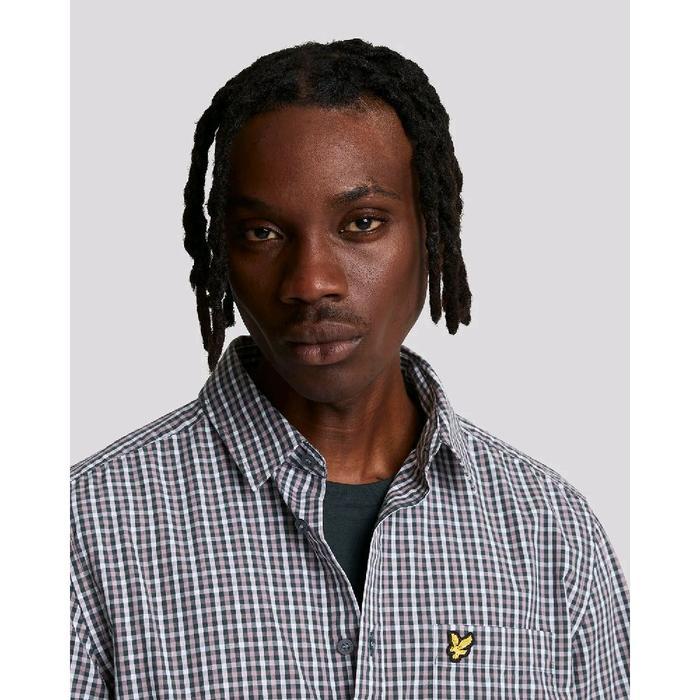 Lyle and Scott Long Sleeve Checked Gingham Shirt Argyle Teal Original