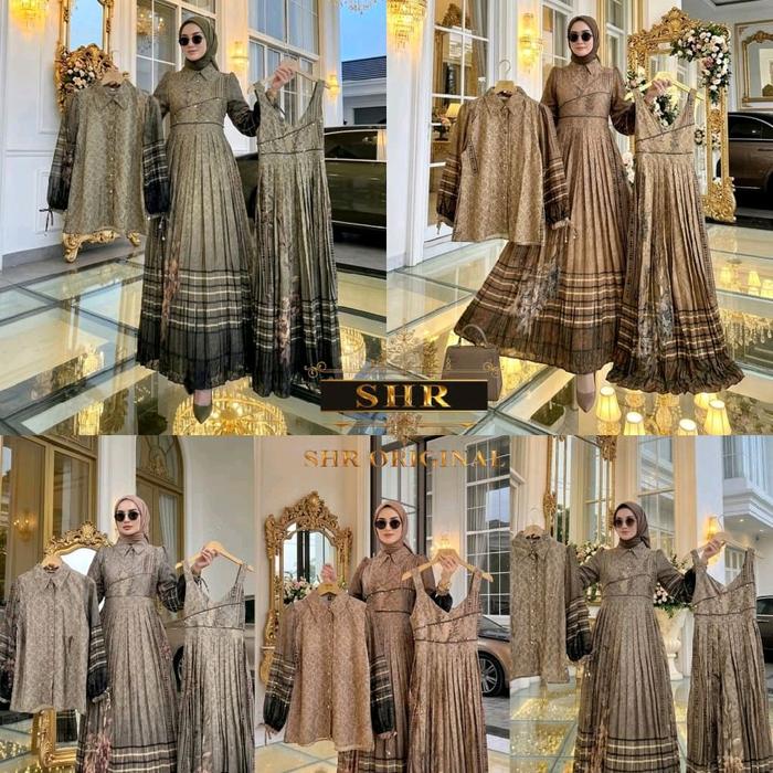 NEW SHR ORI READY SET OVERALL SET SATIN SUTRA GRADASI BATIK ORI SHR 100%