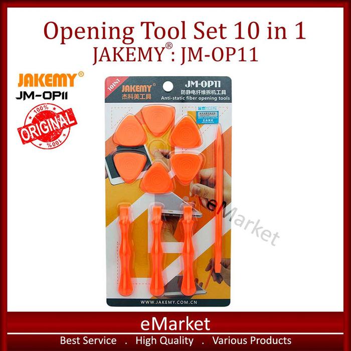 Opening Tool Set 10 in 1 JAKEMY JM-OP11 ORIGINAL / Congkel Hp Laptop / Fiber