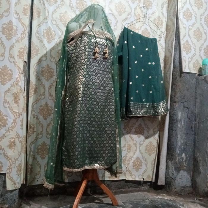 KURTI set Baru BAJU WANITA INDIA sifon palazo