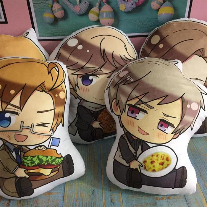Anime Hetalia Axis Powers Stuffed Pillow Doll Toy Luther Pillow Cushion Arthur Kirkland Ivan Bragins