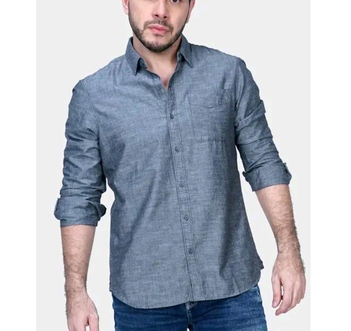 Bombboogie Kemeja Panjang Reguler Fit Cryspy Black 3.0 Grey 24755B5GY - Size M-ORI