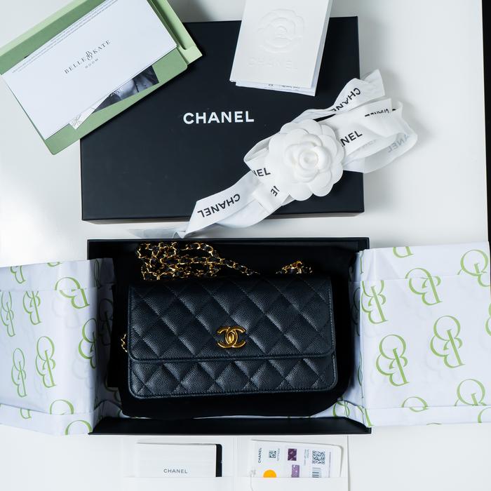 Chanel 235 WOC Black Caviar GHW Chip 2023
