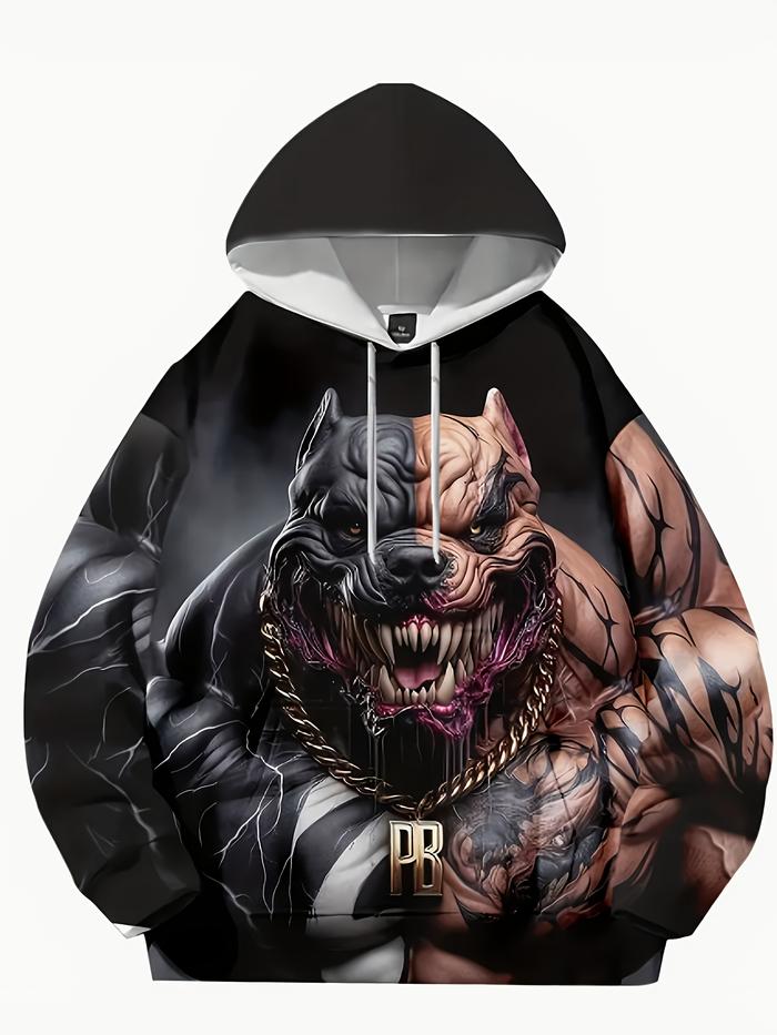Hoodie 3D Anjing Brutal Muscle Keren Tre