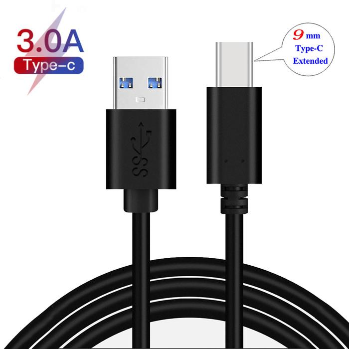 9mm Long USB Type-C Extended Tip Fast Charger 3A Cable for Blackview P10000 Pro,BV7000 Pro,BV8000 Pr