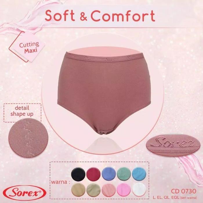 New 12Pcs CD Sore 0730 I Celana Dalam Wanita Sorex 0730 Bahan Katun Premiun Quality Cutting Maxi