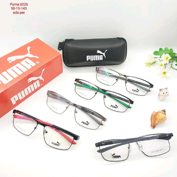 frame kacamata pria sporty puma size 58 model 6026 eyewear bisa lensa minus cylinder blueray Photocr