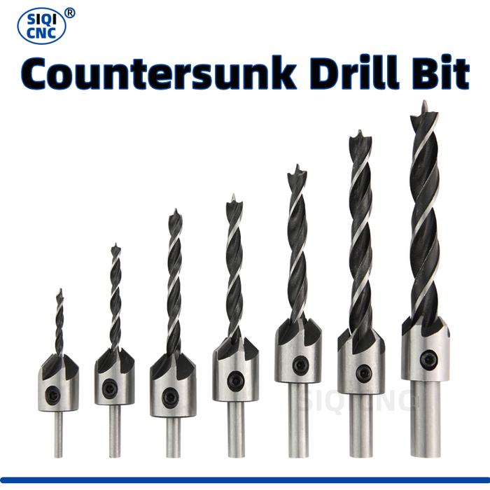 SIQICNC 3mm-10mm HSS Countersunk Drill Bit Set Reamer Woodworking