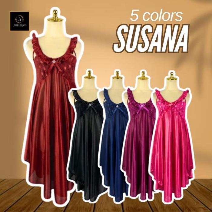Piyama Lingerie SUSANA Wanita Dewasa Sexy Anggun Lingerie Sexy Dress BabyDoll + G String